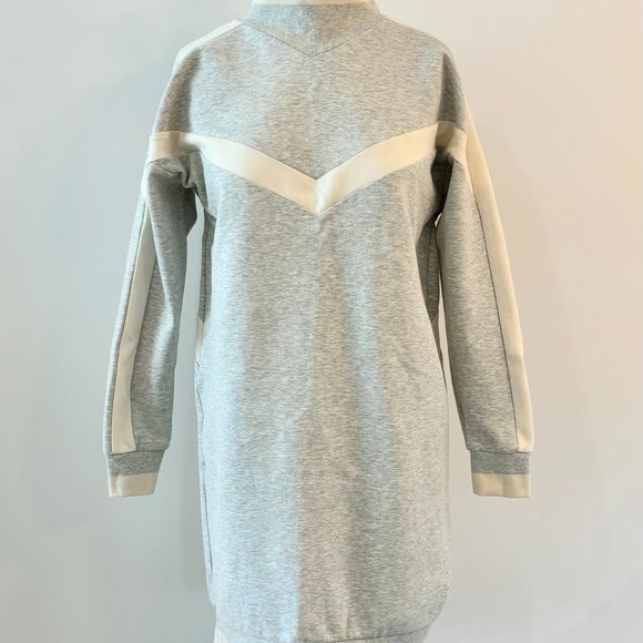 Scotch & Soda Gray Cream Colorblock Sweatshirt Knit Dress - Picture 5 of 7